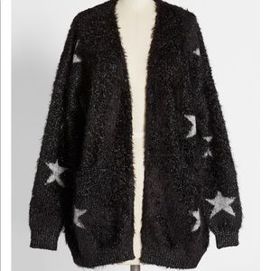 Shimmering Starscape Fuzzy Cardigan